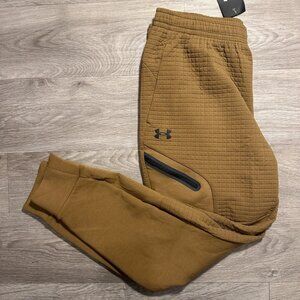 Under Armour Unstoppable Fleece Grid Joggers Men’s Brown $110  Size 2XL